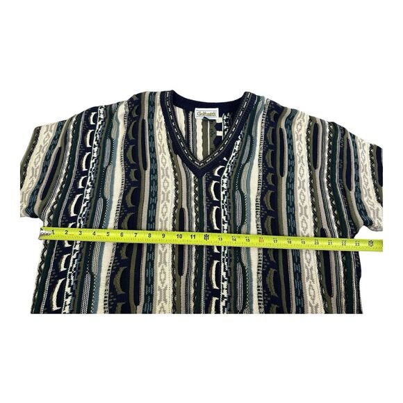 Vintage Golfsmith Men's Sweater V-Neck Knit Vertical Stripes Coogi Style Large - Picture 13 of 15